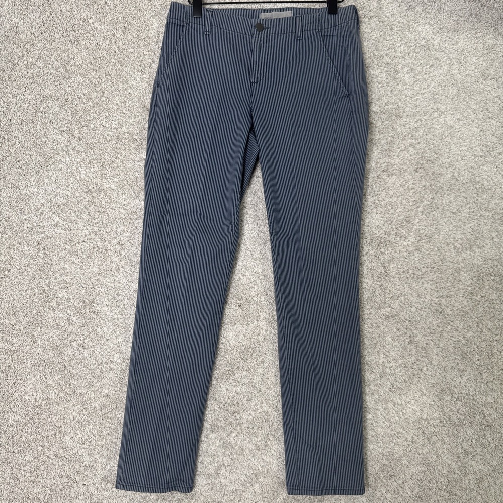 Vince Relaxed Trouser Pants‎ Womens Blue Gray Stripe Tapered Stretch Size 26